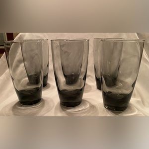 Set of 6 Libbey Classic Smoke Gray Cooler Tumbler Glasses Large, Bar Drinkware